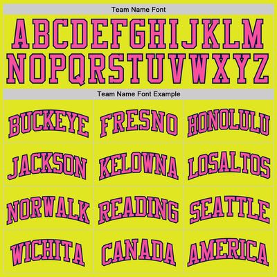 Custom Neon Yellow Pink-Navy Authentic Basketball Jersey