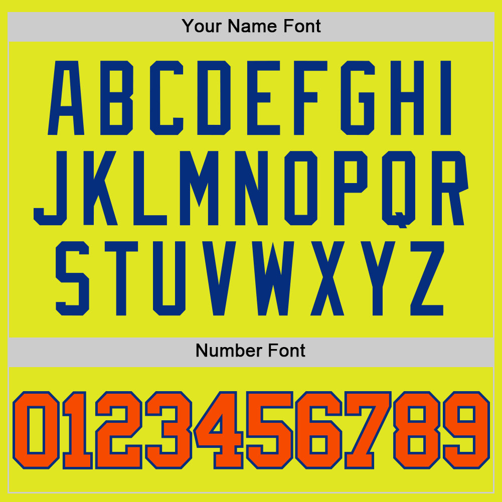 Custom Neon Yellow Orange-Royal Authentic Basketball Jersey