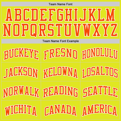 Custom Neon Yellow Orange-White Authentic Basketball Jersey