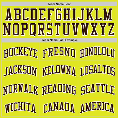 Custom Neon Yellow Brown-White Authentic Basketball Jersey