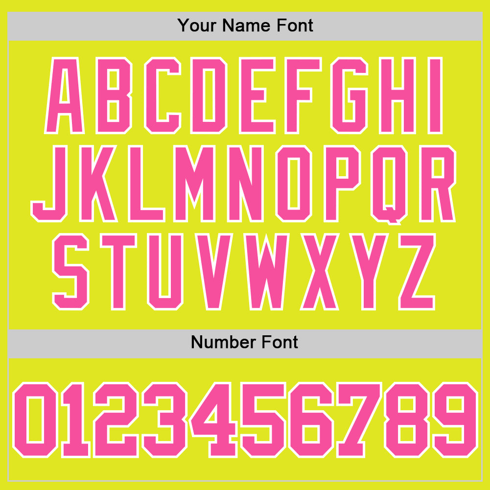 Custom Neon Yellow Pink-White Authentic Basketball Jersey