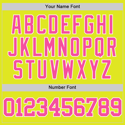 Custom Neon Yellow Pink-White Authentic Basketball Jersey