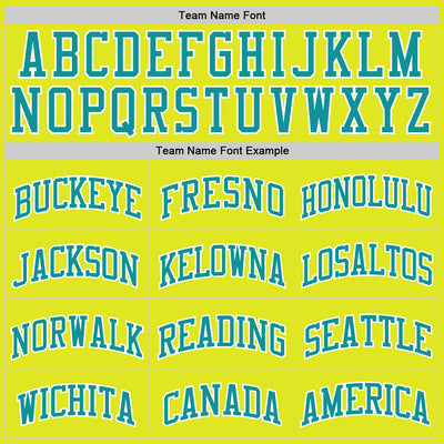 Custom Neon Yellow Teal-White Authentic Basketball Jersey