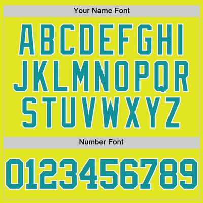 Custom Neon Yellow Teal-White Authentic Basketball Jersey