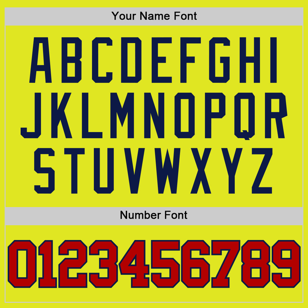 Custom Neon Yellow Red-Navy Authentic Basketball Jersey