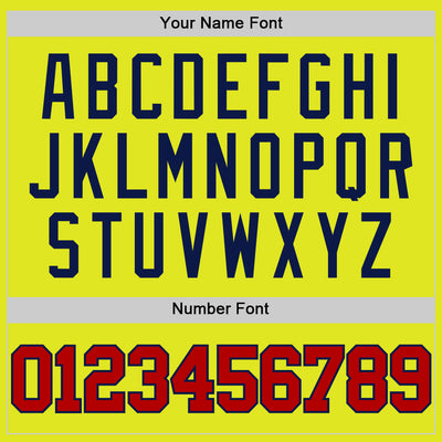 Custom Neon Yellow Red-Navy Authentic Basketball Jersey