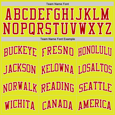 Custom Neon Yellow Red-White Authentic Basketball Jersey