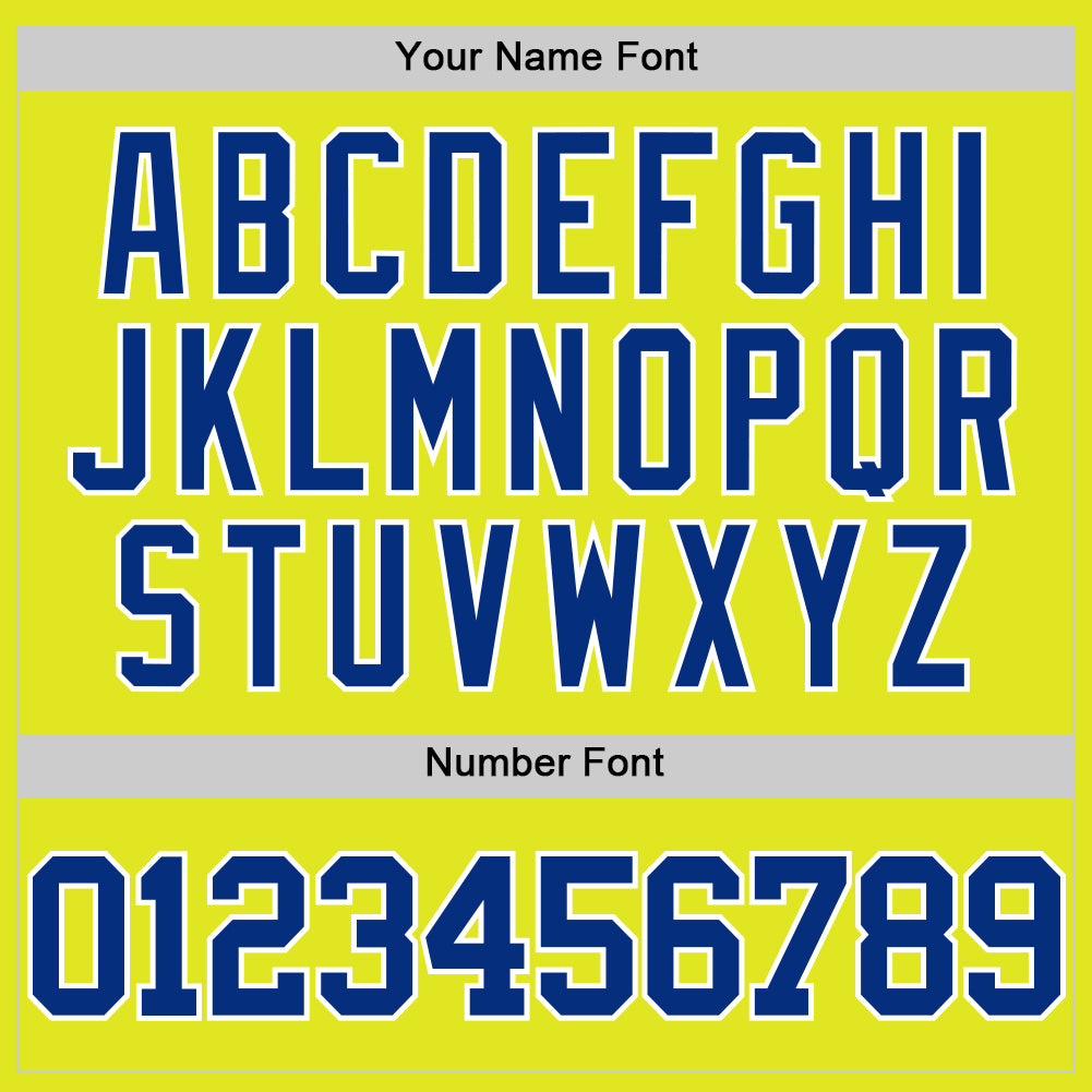 Custom Neon Yellow Royal-White Authentic Basketball Jersey