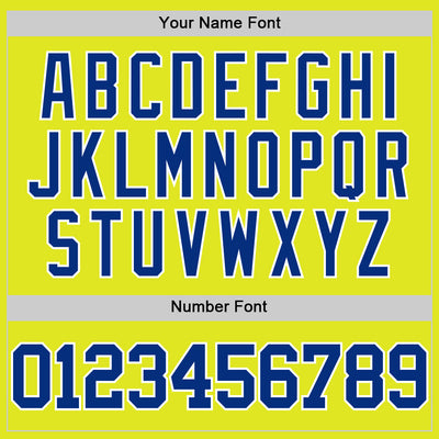 Custom Neon Yellow Royal-White Authentic Basketball Jersey