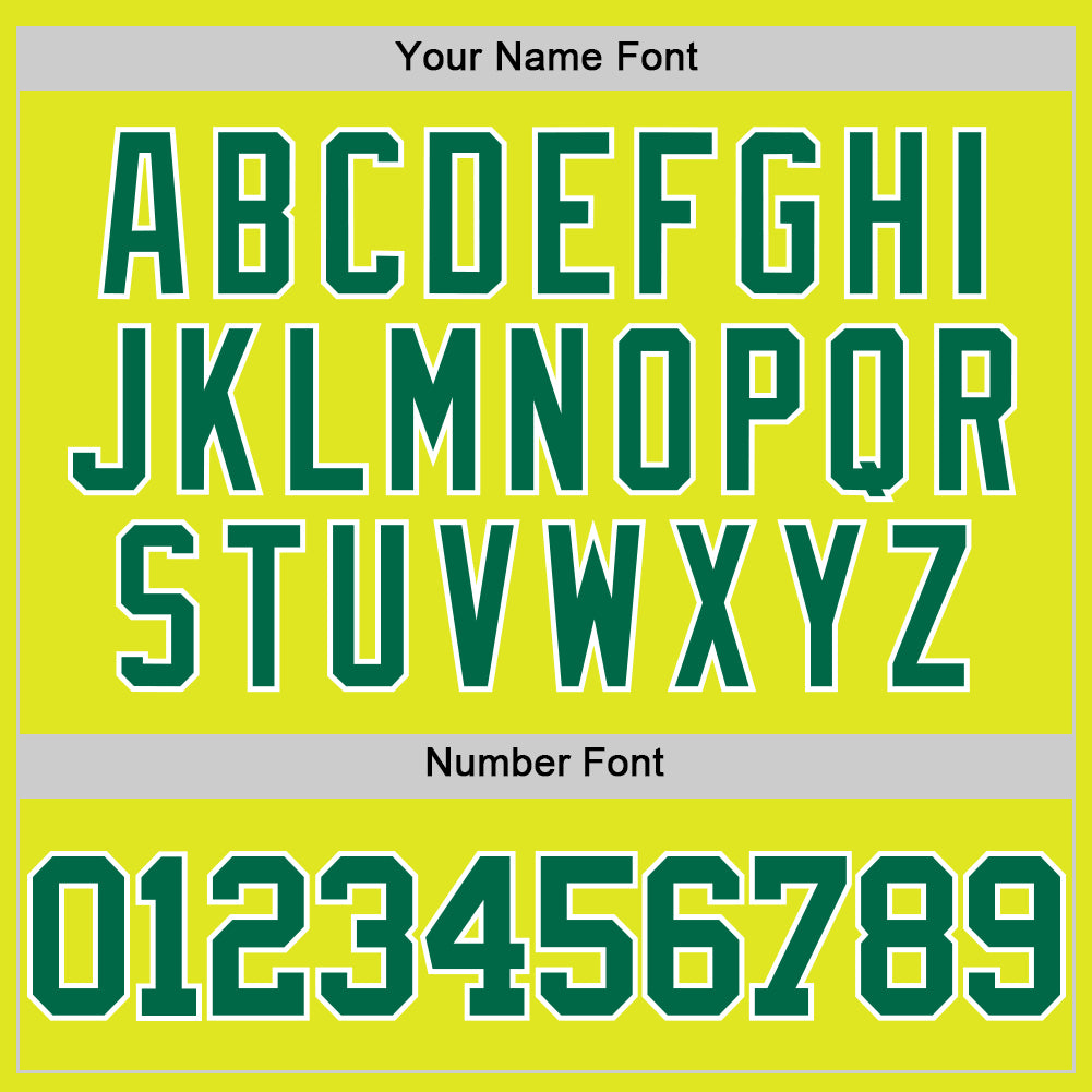 Custom Neon Yellow Kelly Green-White Authentic Basketball Jersey