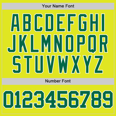 Custom Neon Yellow Kelly Green-White Authentic Basketball Jersey