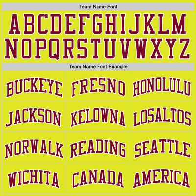 Custom Neon Yellow Maroon-White Authentic Basketball Jersey