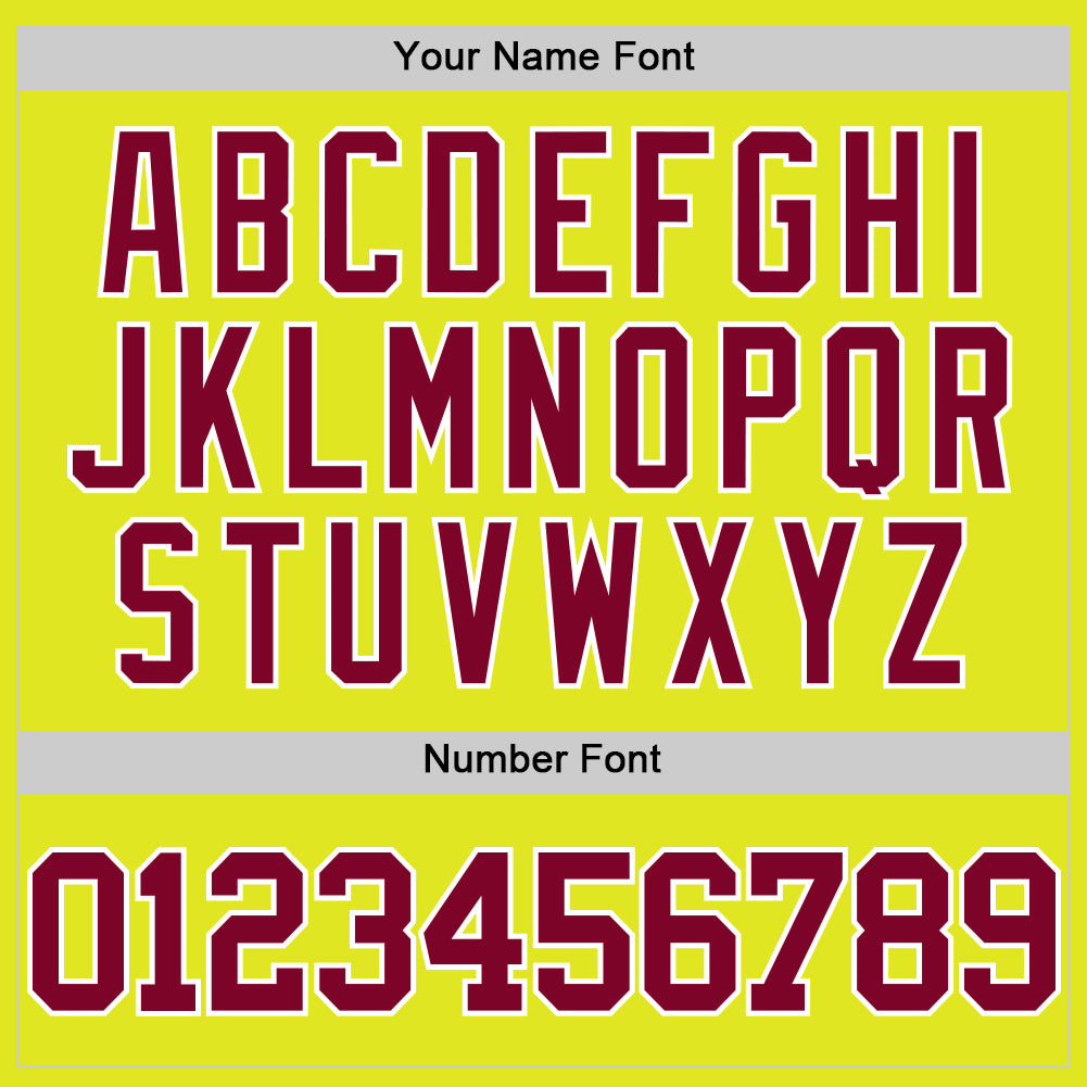 Custom Neon Yellow Maroon-White Authentic Basketball Jersey