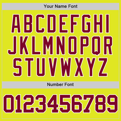 Custom Neon Yellow Maroon-White Authentic Basketball Jersey