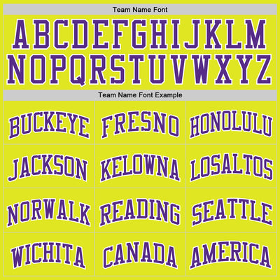 Custom Neon Yellow Purple-White Authentic Basketball Jersey
