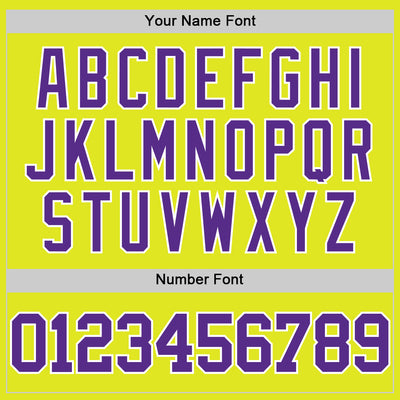 Custom Neon Yellow Purple-White Authentic Basketball Jersey