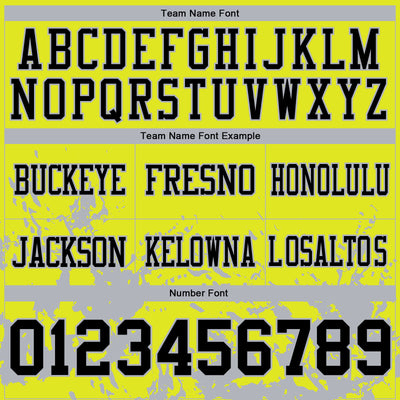 Custom Neon Yellow Black-Gray 3D Pattern Splash Authentic Football Jersey