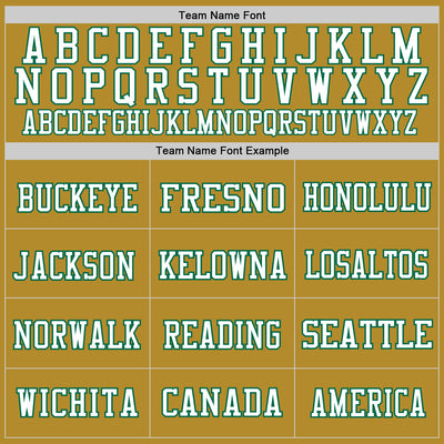 Custom Old Gold Kelly Green-White Mesh Authentic Throwback Football Jersey