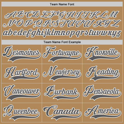 Custom Old Gold Steel Gray-White Hockey Lace Neck Jersey