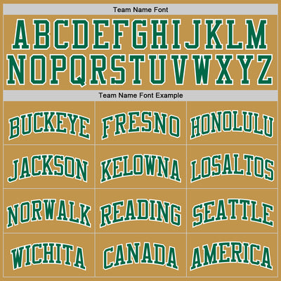 Custom Old Gold Kelly Green-White Authentic Basketball Jersey