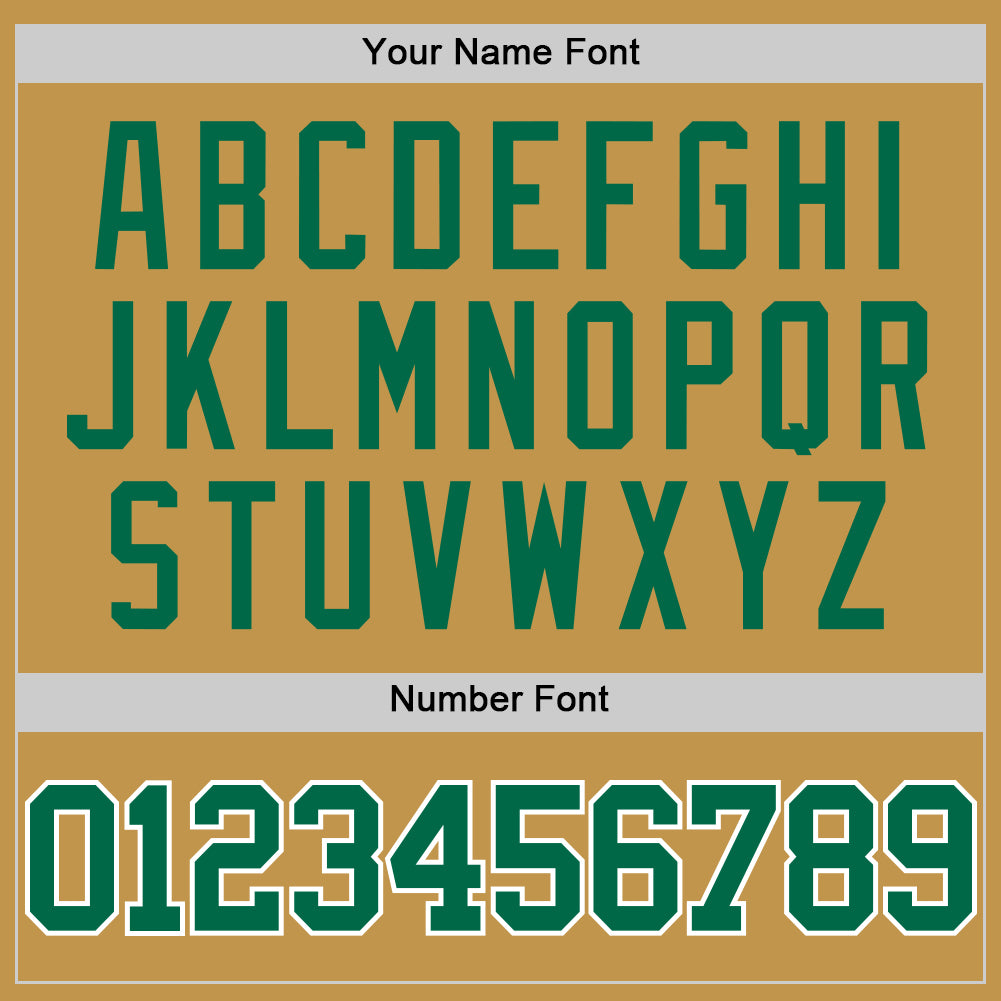 Custom Old Gold Kelly Green-White Authentic Basketball Jersey