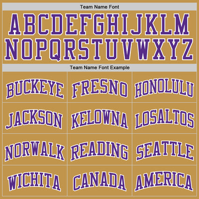 Custom Old Gold Purple-White Authentic Basketball Jersey