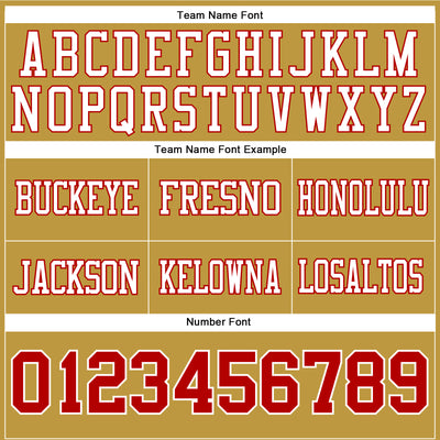 Custom Old Gold Red-White Authentic Football Jersey