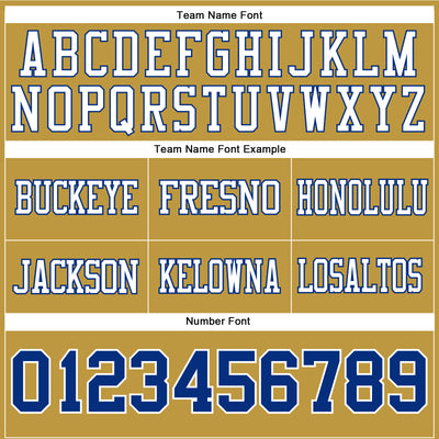 Custom Old Gold Royal-White Authentic Football Jersey