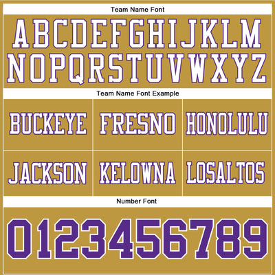 Custom Old Gold Purple-White Authentic Football Jersey