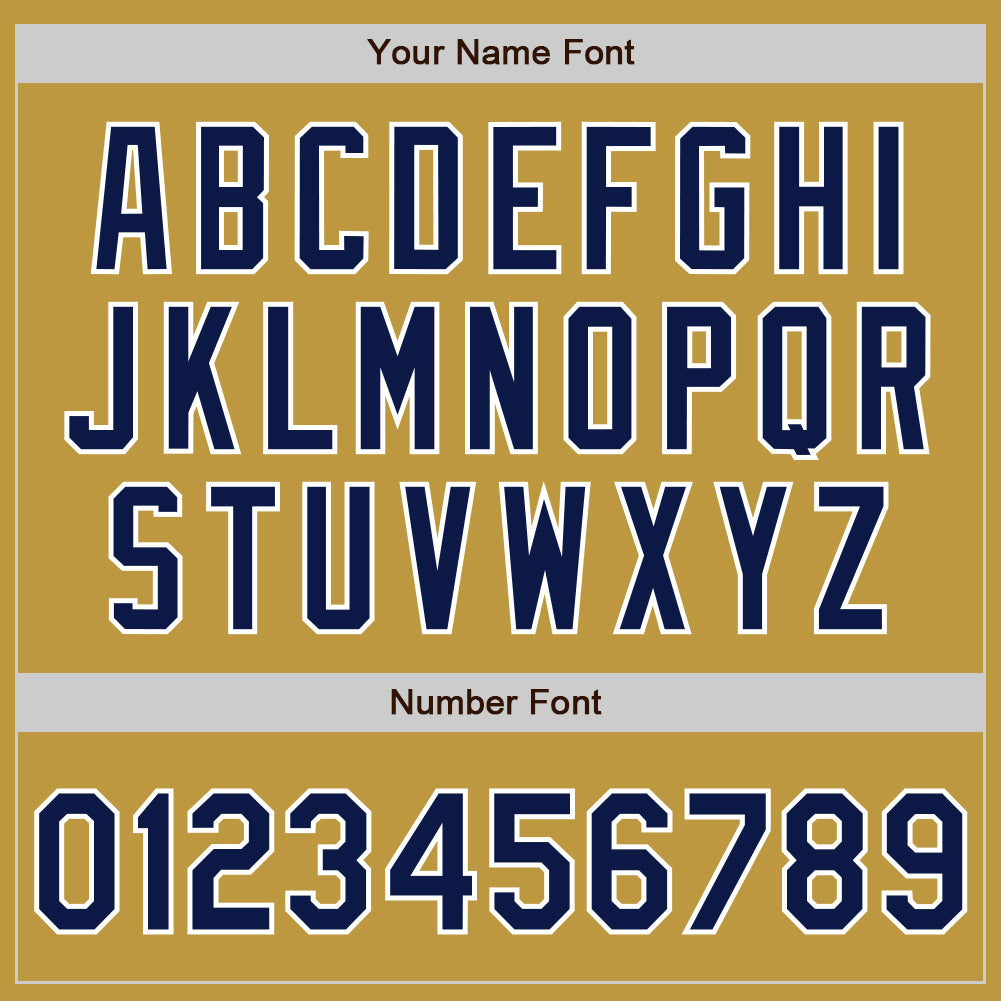 Custom Stitched Old Gold Navy-White Baseball Pullover Sweatshirt Hoodie