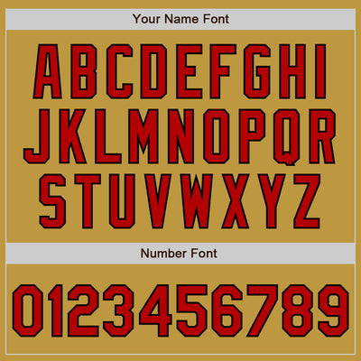 Custom Stitched Old Gold Red-Black Baseball Pullover Sweatshirt Hoodie