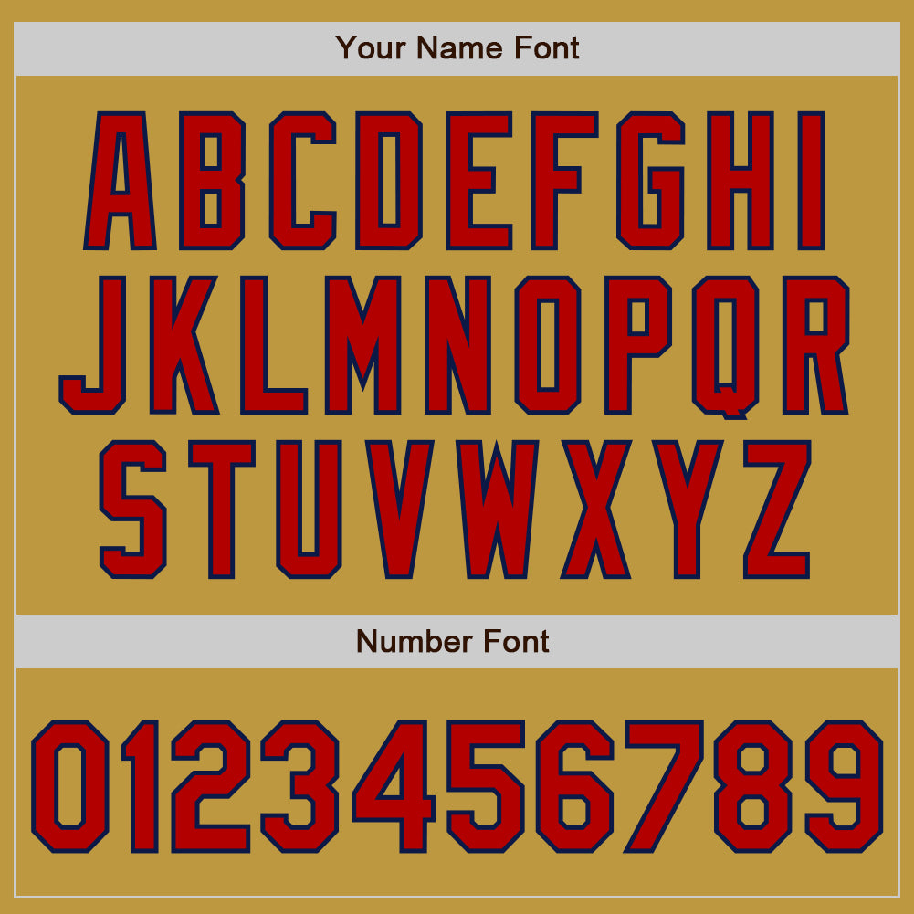 Custom Stitched Old Gold Red-Navy Baseball Pullover Sweatshirt Hoodie