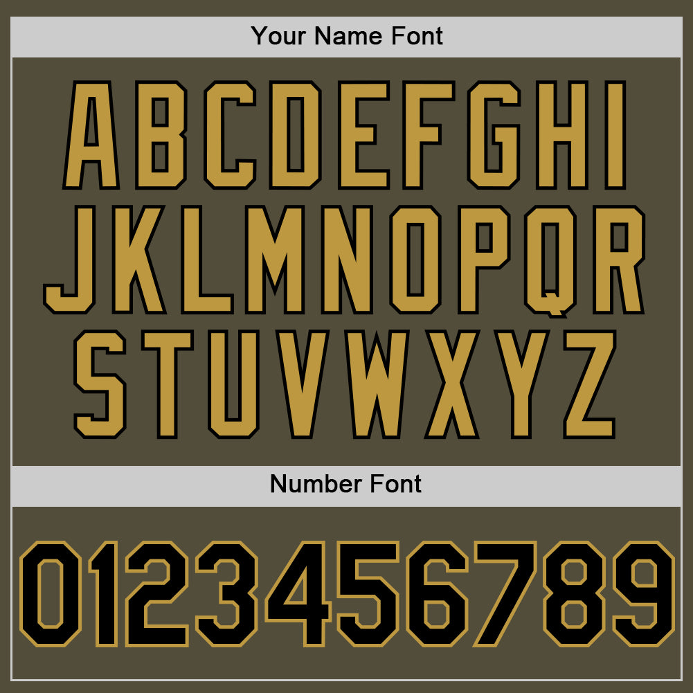 Custom Olive Black-Old Gold Mesh Authentic Throwback Salute To Service Baseball Jersey