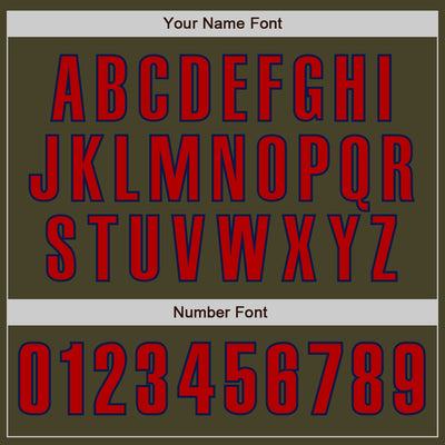 Custom Olive Red-Navy Authentic Salute To Service Baseball Jersey