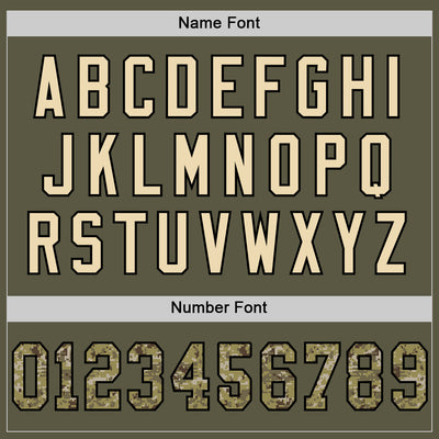 Custom Olive Camo Black-Cream Mesh Authentic Throwback Salute To Service Football Jersey