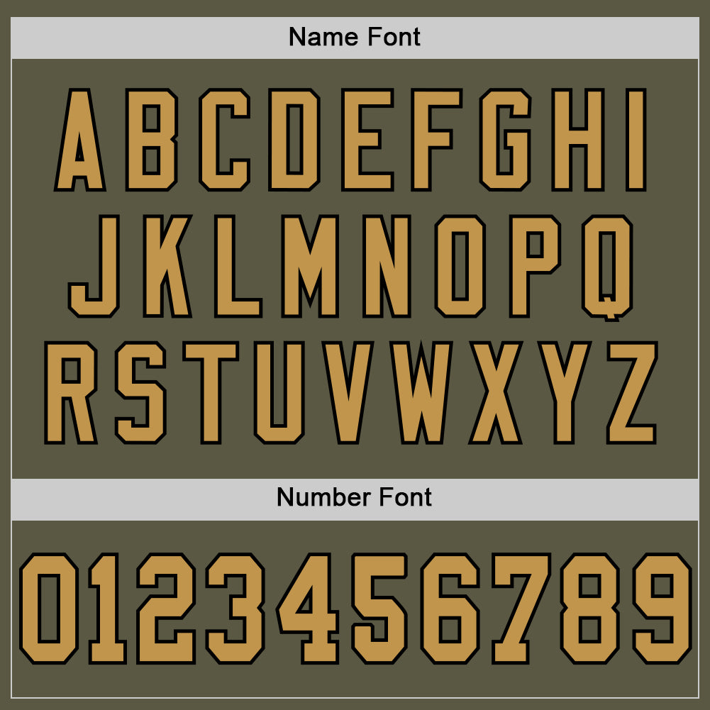 Custom Olive Old Gold-Black Mesh Authentic Throwback Salute To Service Football Jersey