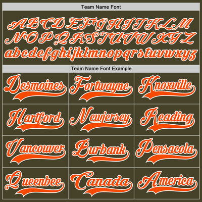 Custom Olive Orange-White Salute To Service Hockey Lace Neck Jersey