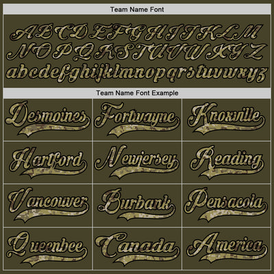 Custom Olive Camo Black-Cream Salute To Service Hockey Lace Neck Jersey