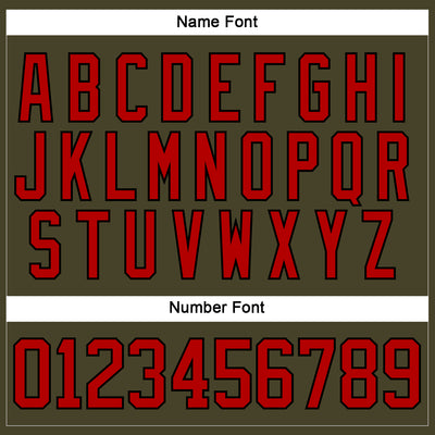 Custom Olive Red-Black Salute To Service Hockey Lace Neck Jersey