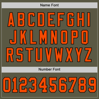 Custom Olive Orange-Black Mesh Authentic Throwback Salute To Service Football Jersey