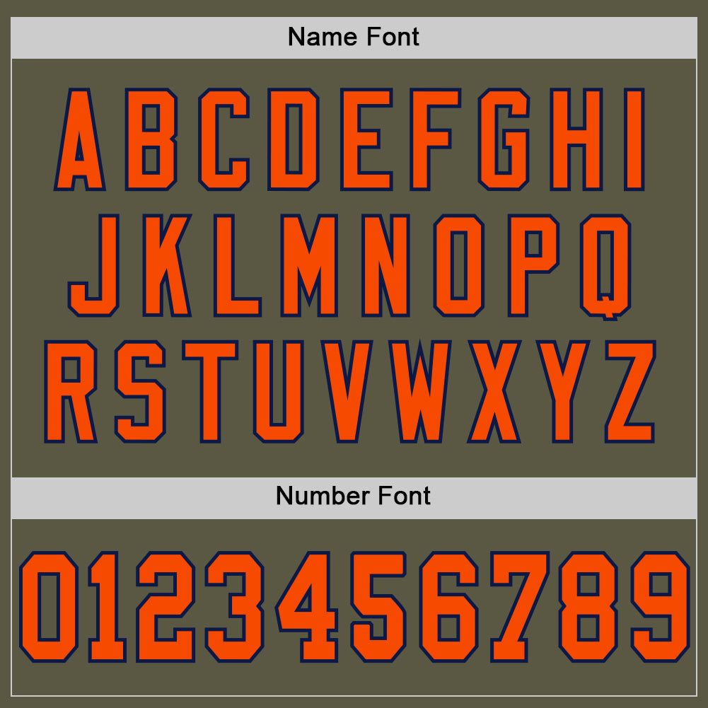 Custom Olive Orange-Navy Mesh Authentic Throwback Salute To Service Football Jersey