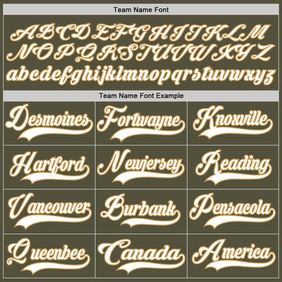 Custom Olive White-Old Gold Salute To Service Hockey Jersey