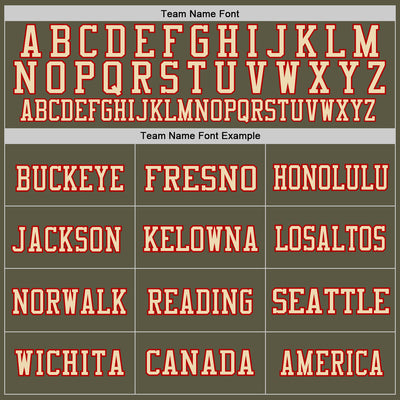 Custom Olive Cream-Red Mesh Authentic Salute To Service Football Jersey