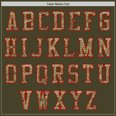 Custom Olive Camo-Red Authentic Salute To Service Baseball Jersey