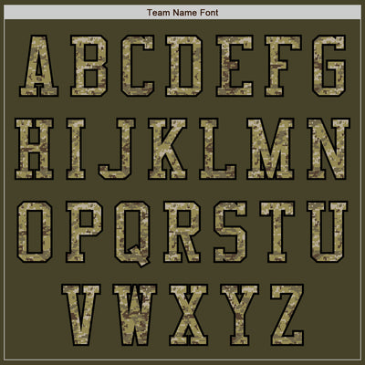 Custom Olive Camo-Black Authentic Salute To Service Baseball Jersey