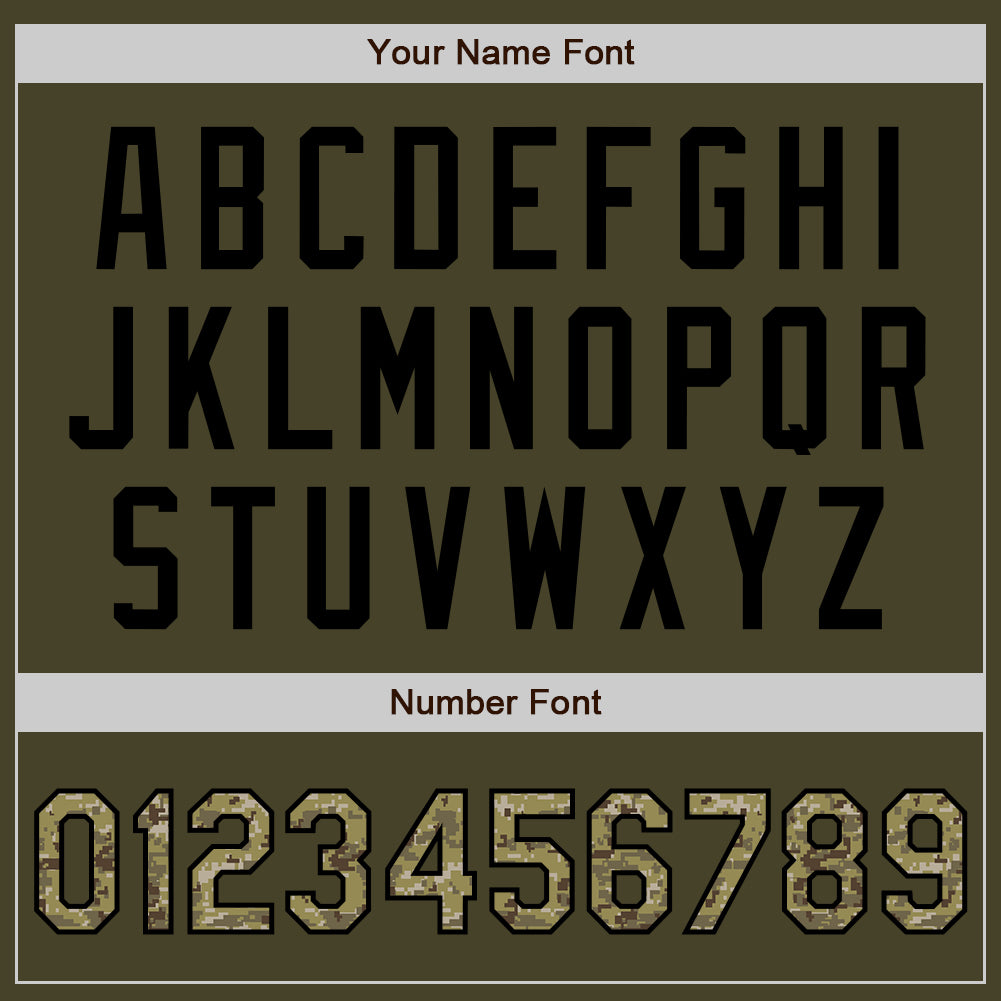 Custom Olive Camo-Black Authentic Salute To Service Baseball Jersey