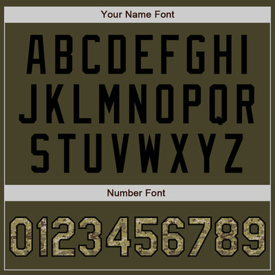 Custom Olive Camo-Black Authentic Salute To Service Baseball Jersey