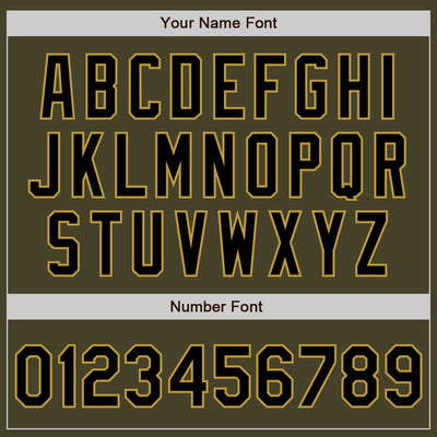 Custom Olive Black-Old Gold Authentic Salute To Service Baseball Jersey