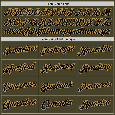 Custom Olive Black-Old Gold Authentic Throwback Salute To Service Basketball Jersey