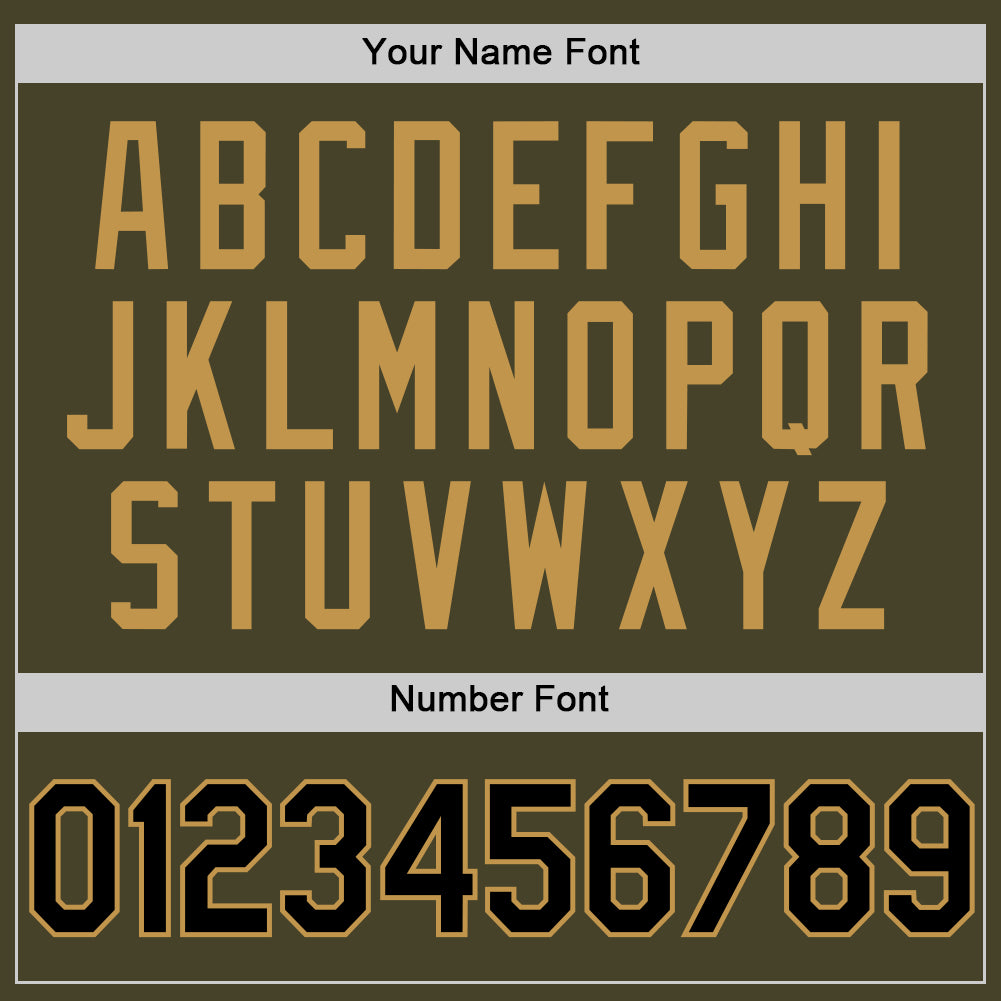 Custom Olive Black-Old Gold Authentic Throwback Salute To Service Basketball Jersey